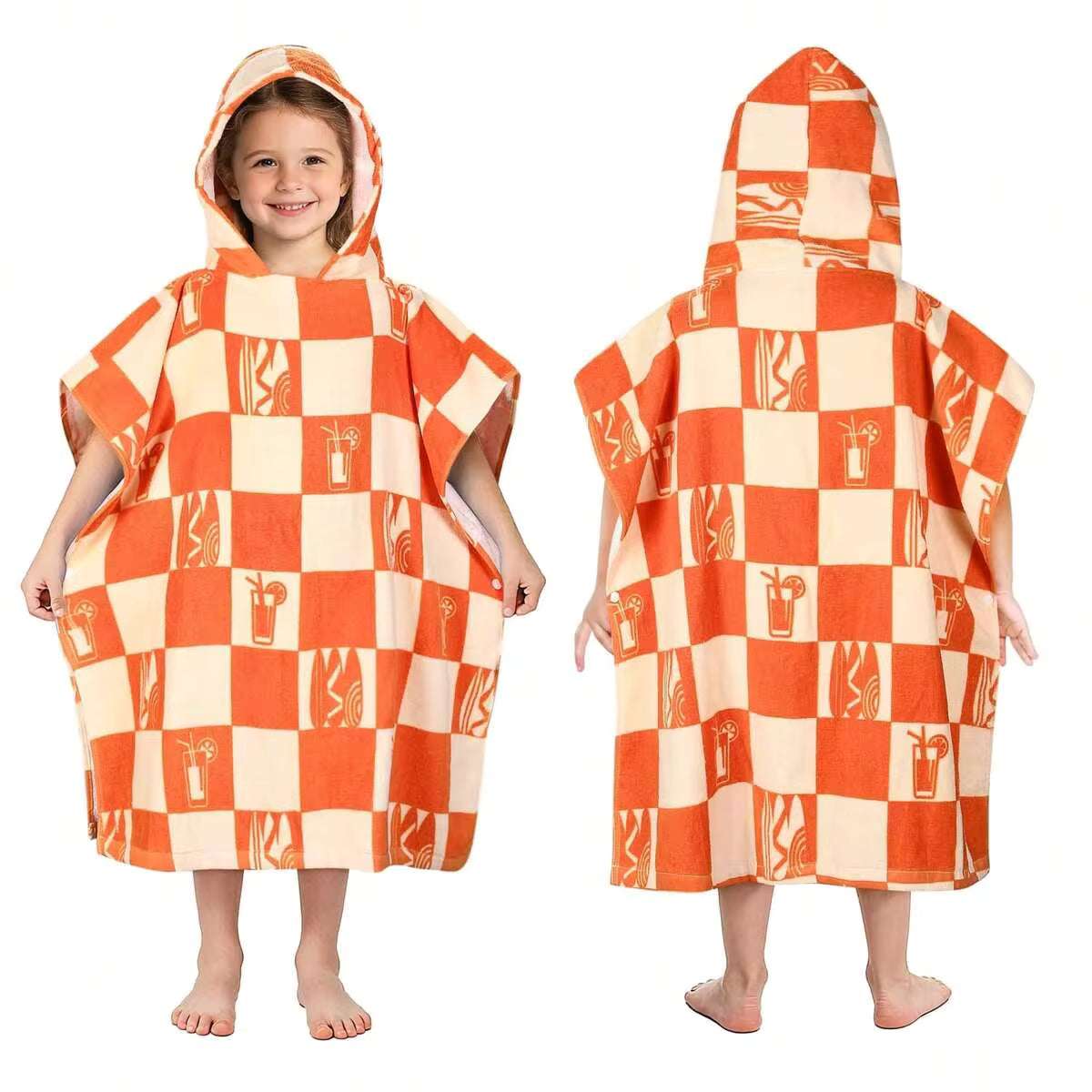 Tirrinia Kids Cotton Beach Hooded Towel, Surf Beach Bath Swim Beach Towels For Girls Boys Toddler Kids, One Size Fits Most Kids