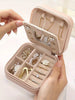 1pc Travel Jewelry Box, Women's Gift, Mini Jewelry Organizer With Mirror For Necklaces & Earrings, Pink Travel Essential, Women's Day Gift, Suitable For Vacation, Beach, Bathroom, Bedroom, Large Capacity